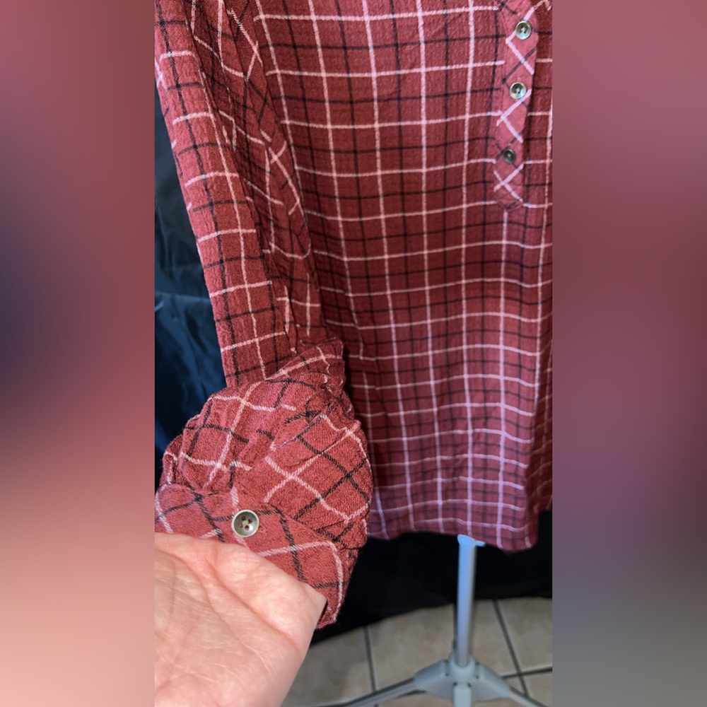 Torrid- Brown Plaid Women's Top - Picture 6 of 9